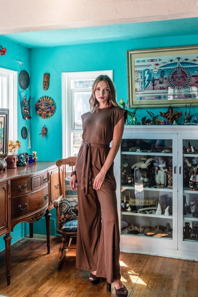 Coco Ribbed Tunic & Palazzo Pants Set