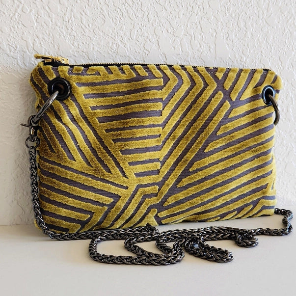 Geo Velvet Crossbody
