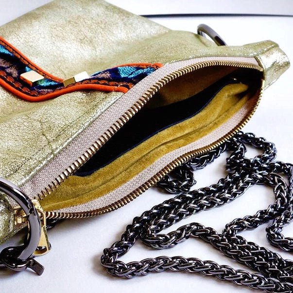 Handcrafted French Ribbon Crossbody Bag
