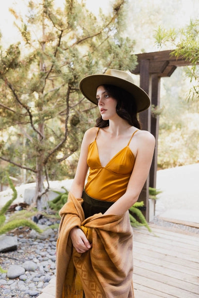 Satin Stretch Camisole - Mustard