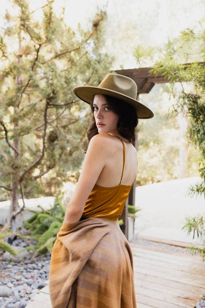 Satin Stretch Camisole - Mustard