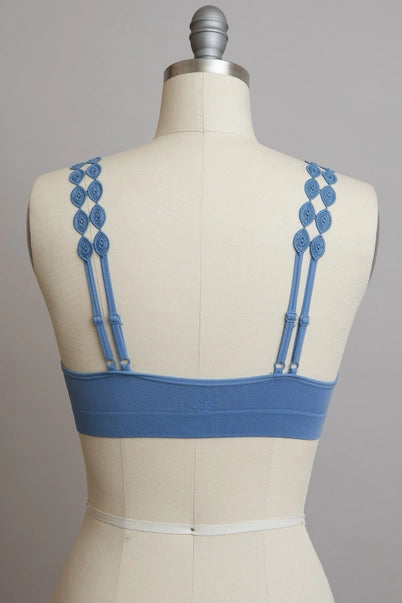 Eye Lace Applique Bralette – Light Blue