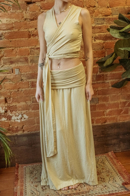 Bohemian Yoga Wrap Top and Skirt Set, Multiway