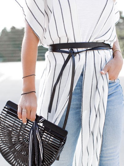 Skinny Wrap Belt - Black