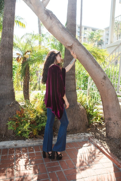 Plumberry Silk Velvet Top
