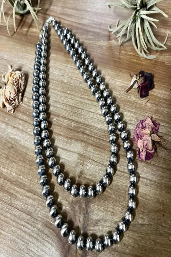 .925 10 mm Sterling Silver Pearls Necklace- 16 inch