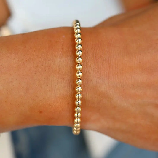 4mm | Stretchy 14K Gold Filled Bracelet