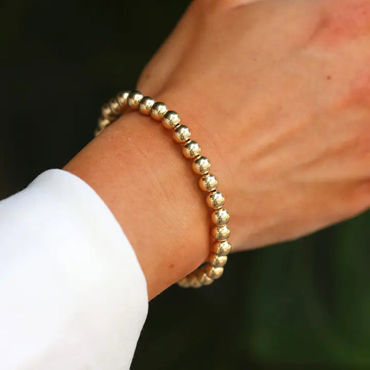 6mm | Stretchy 14K Gold Filled Bracelet