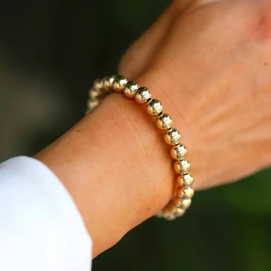 7mm | Stretchy  14K Gold Filled Bracelet