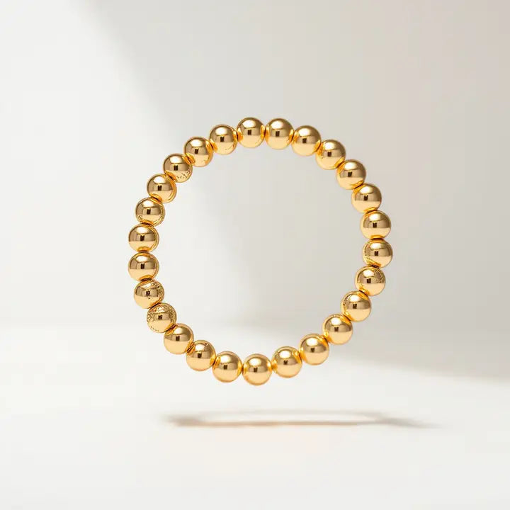 8mm | Stretchy  14K Gold Filled Bracelet
