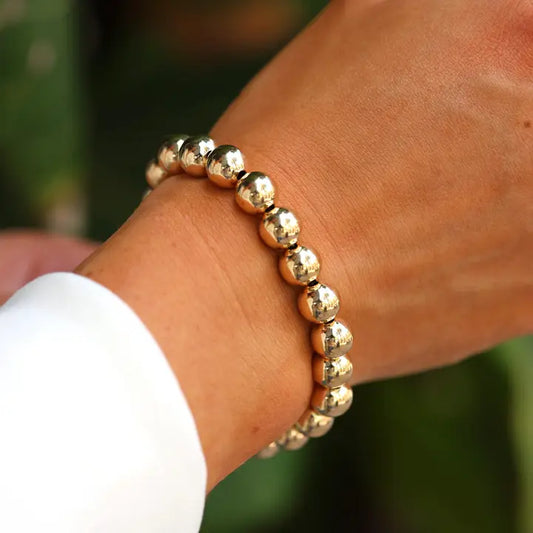 8mm | Stretchy  14K Gold Filled Bracelet