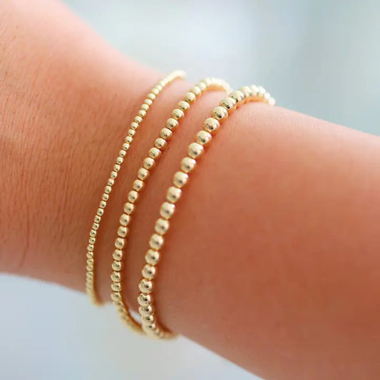 bara boheme "Paris" Gold Filled Beaded Bracelets Stack