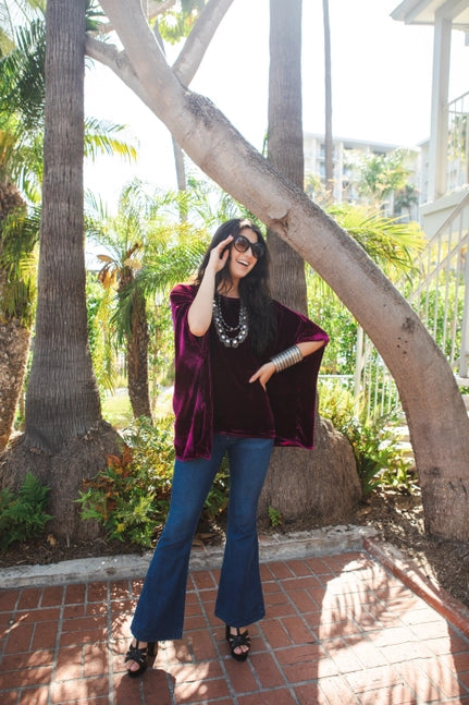 Plumberry Silk Velvet Top