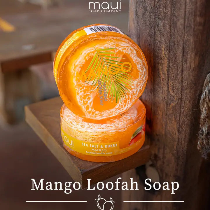 Mango Sea Salt & Kukui Exfoliating Loofah Soap