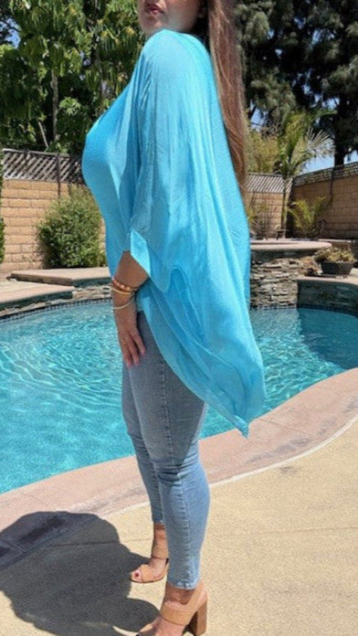 Classic Silk Top - Aqua