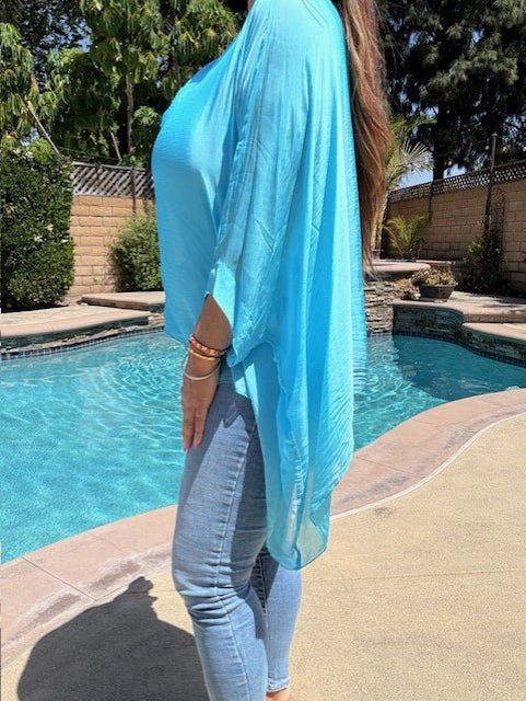 Classic Silk Top - Aqua